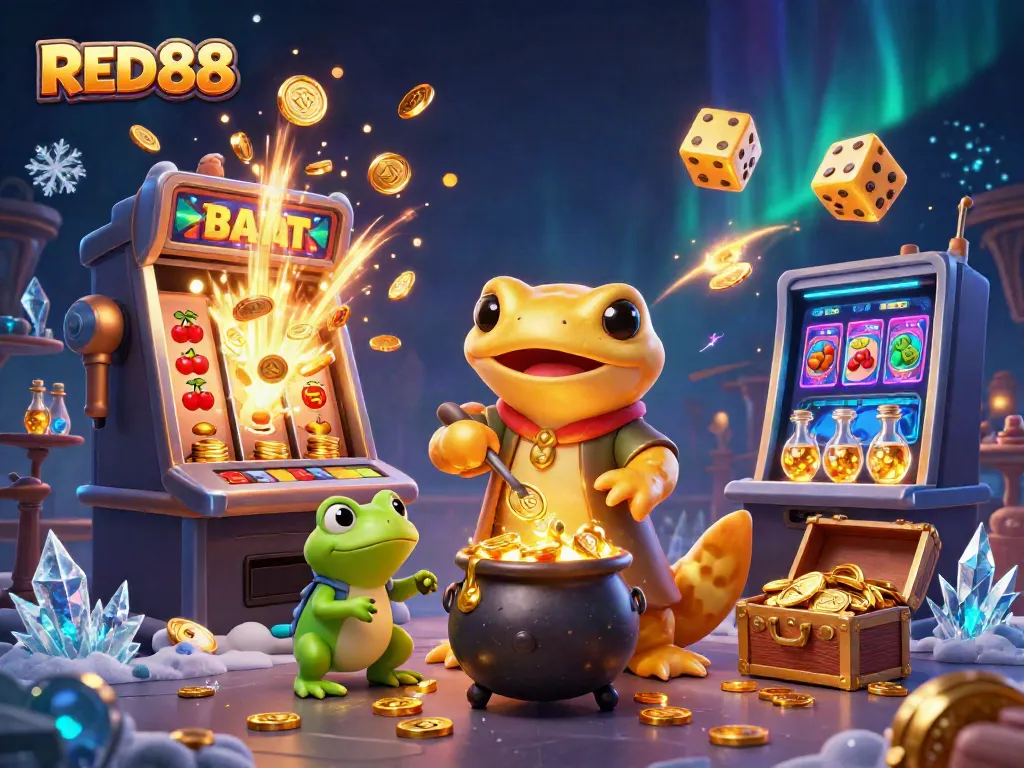 Join the adventure at RED88, where a golden salamander alchemist transforms metals into winning gold coins.