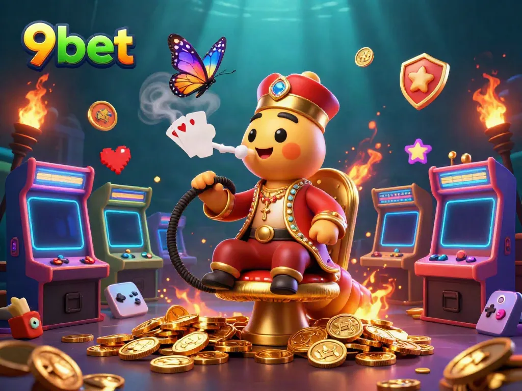 Engage in thrilling action at 9bet's vibrant casino, with lively characters and game elements.