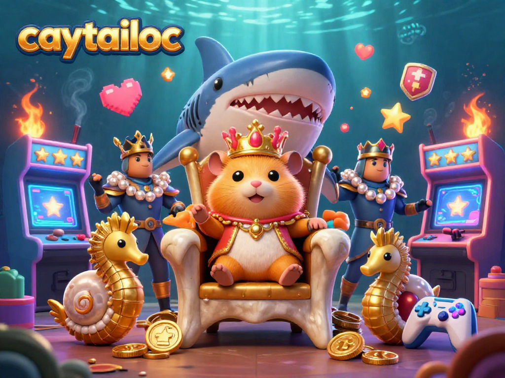 Experience the thrill of winning big with caytailoc's captivating 3D casino imagery featuring a fierce hamster king.