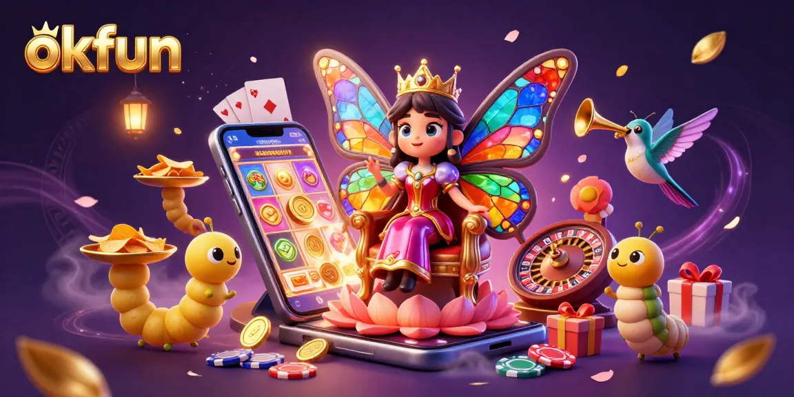 Engage in thrilling fun at okfun's vibrant casino scene with dynamic casino games and colorful characters.