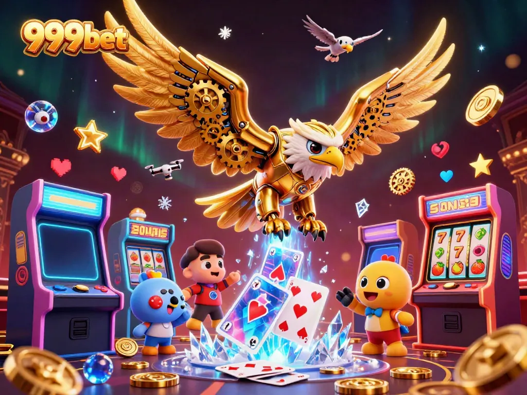 Experience immersive gaming visuals with 999bet's vibrant casino theme featuring dynamic action.