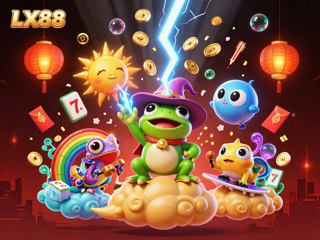 Experience the excitement of LX88 with a vivid illustration of a mystical casino storm.