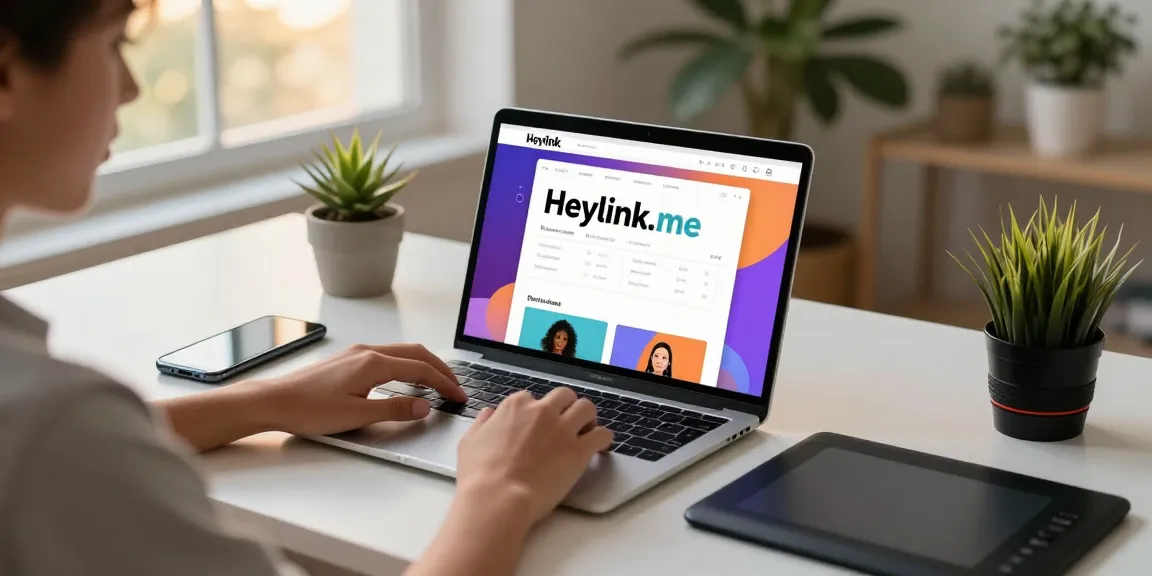 Workspace menciptakan halaman Heylink.me pribadi dengan GEGESLOT dan cahaya hangat yang menginspirasi.