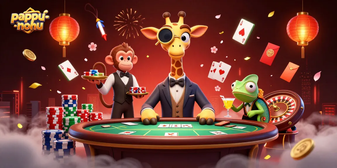 Engage with pappu-nohu's thrilling poker action featuring vibrant characters and dynamic game elements.