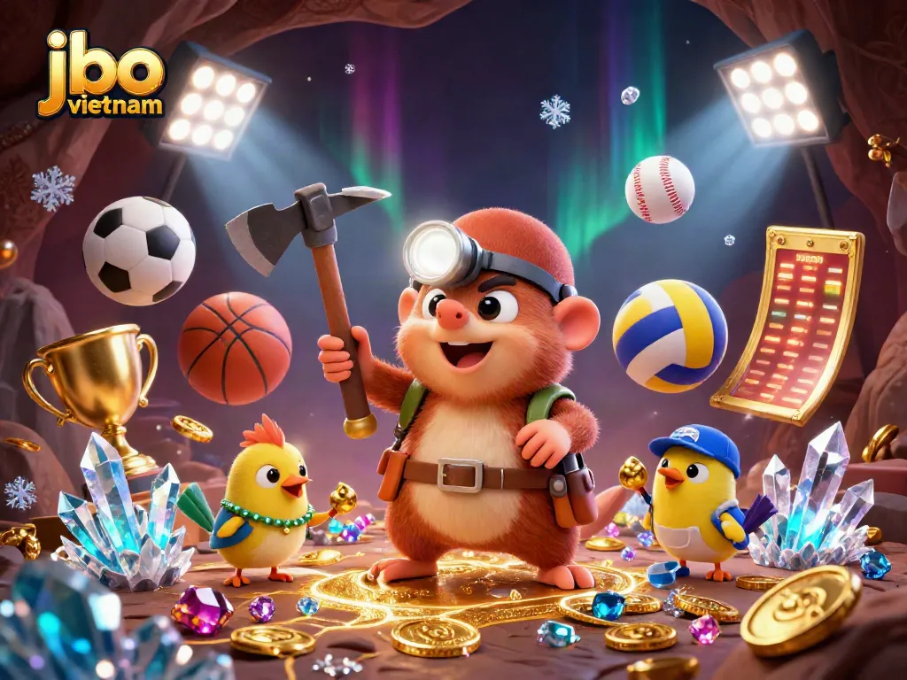 Engage in thrilling gameplay at jbo vietnam with our treasure hunter exploring a vibrant 3D casino.