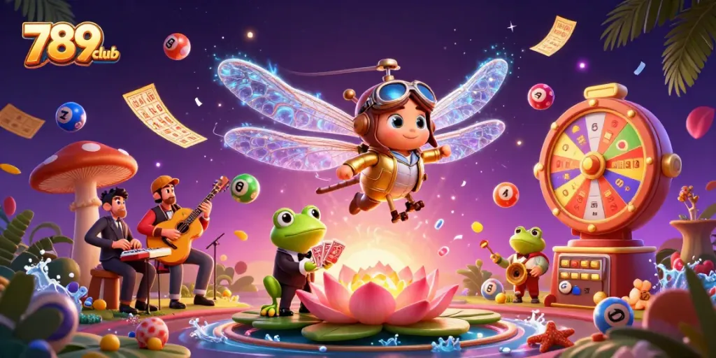 Win big with 789club's vibrant carnival-inspired gaming scene featuring lively characters and rich details.