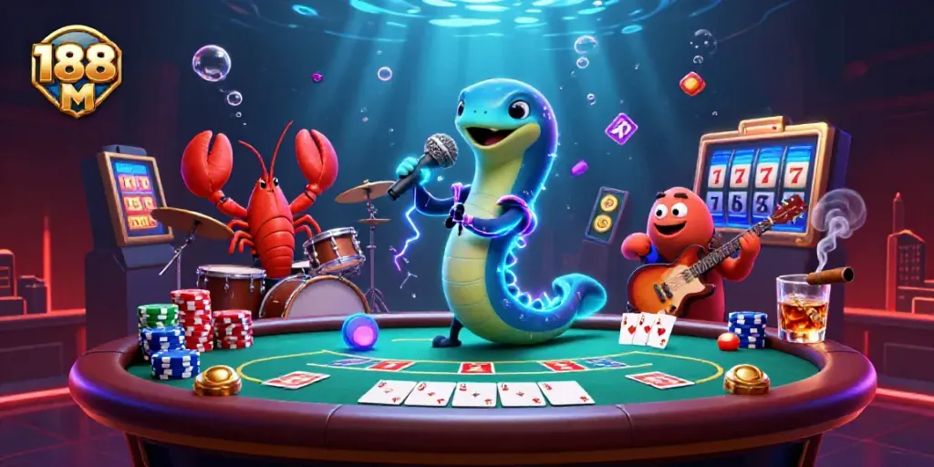 Engage in the thrilling underwater casino experience with 188 M featuring animated characters and vibrant gaming elements.