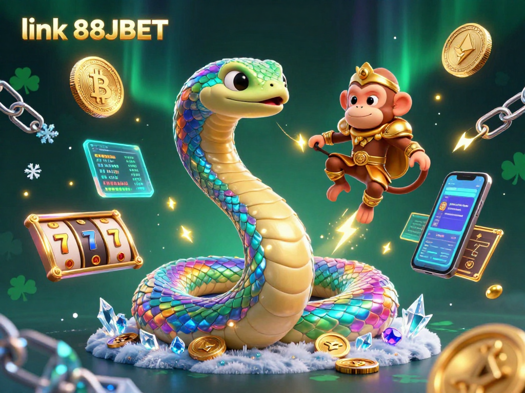 Engage with exciting link 88JBET gameplay illustrated through a vibrant casino scene.