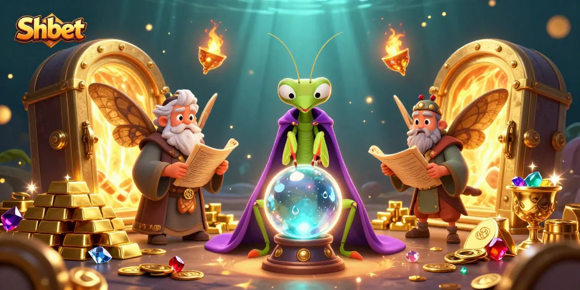 Experience Shbet's mystique with a fortune teller and gems in an enchanting casino scene.
