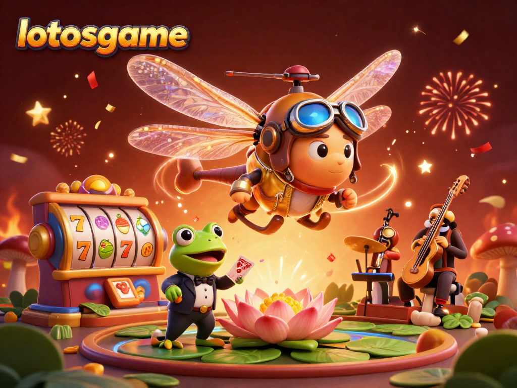 Join the gaming excitement at lotosgame with lively characters and vibrant casino elements