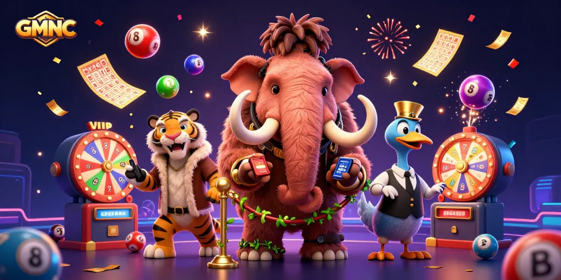 Experience vibrant energy at GMNC's casino with colorful elements and engaging characters.
