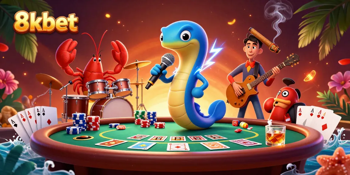Experience thrilling moments at 8xbet with colorful poker elements in a vibrant underwater casino scene.