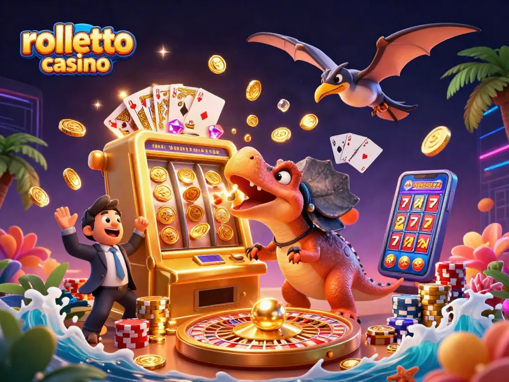 Experience rolletto casino thrills as pachycephalosaurus wins jackpots in a vibrant, action-packed scene.