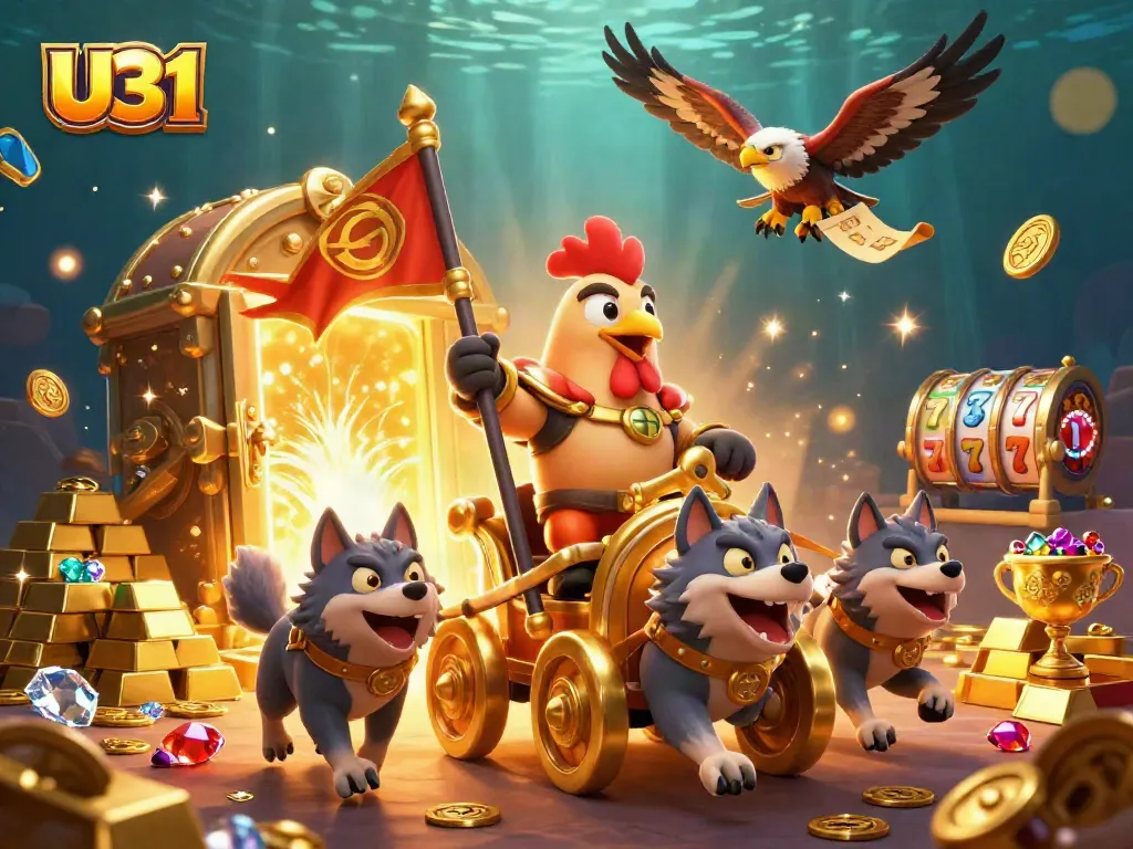 Experience exciting gameplay with U31's 3D cartoon warlord in a thrilling casino scene