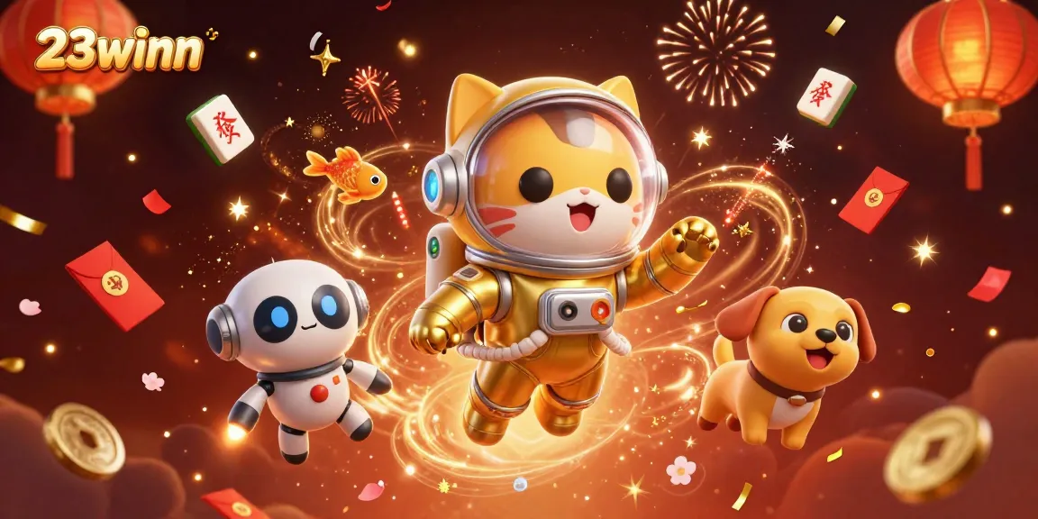Experience dynamic gaming action at 23winn with vibrant characters and golden casino symbols.