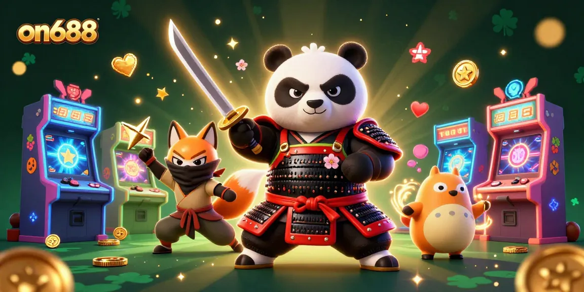 Engaging scene from on688 highlighting a samurai panda and ninja fox in an exciting casino environment.