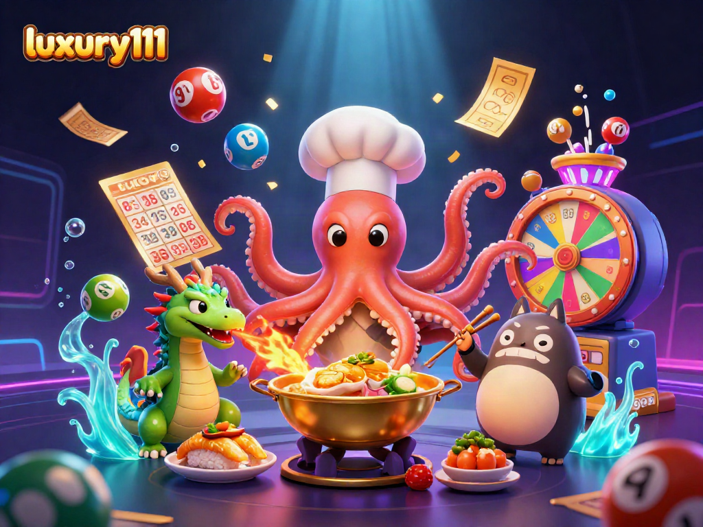 Engage with luxury111 games featuring dynamic elements like lottery balls and a colorful prize wheel.