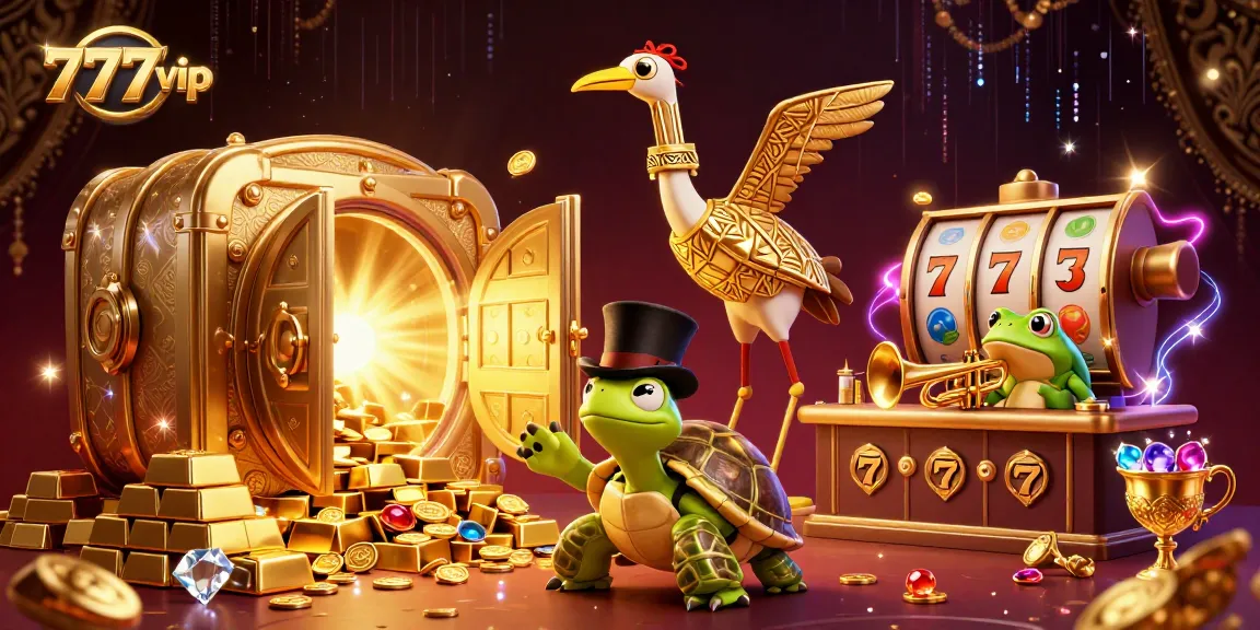 Win big with 777vip in a dazzling casino scene featuring vibrant games and unique characters.