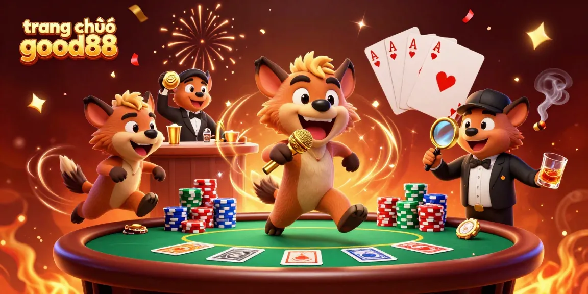 Experience the thrills of trang chủ good88 with hyenas in a vibrant casino scene showcasing poker excitement.
