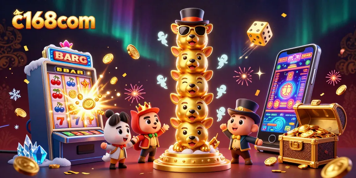 Spin to win at c168com with vibrant slot machines and lively casino elements.