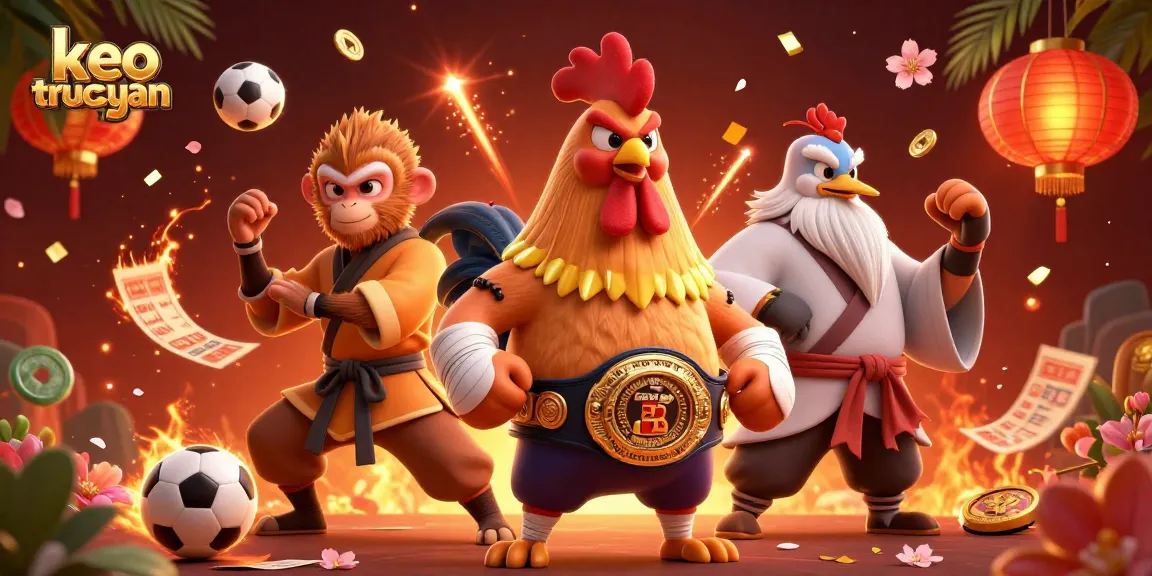 Experience thrilling keo truc tuyen action with dynamic sports betting elements in a vibrant 3D illustration.