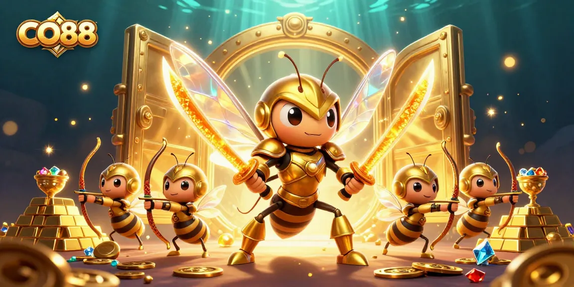 Experience CO88 adventure in a vibrant 3D illustration with dynamic gaming elements.