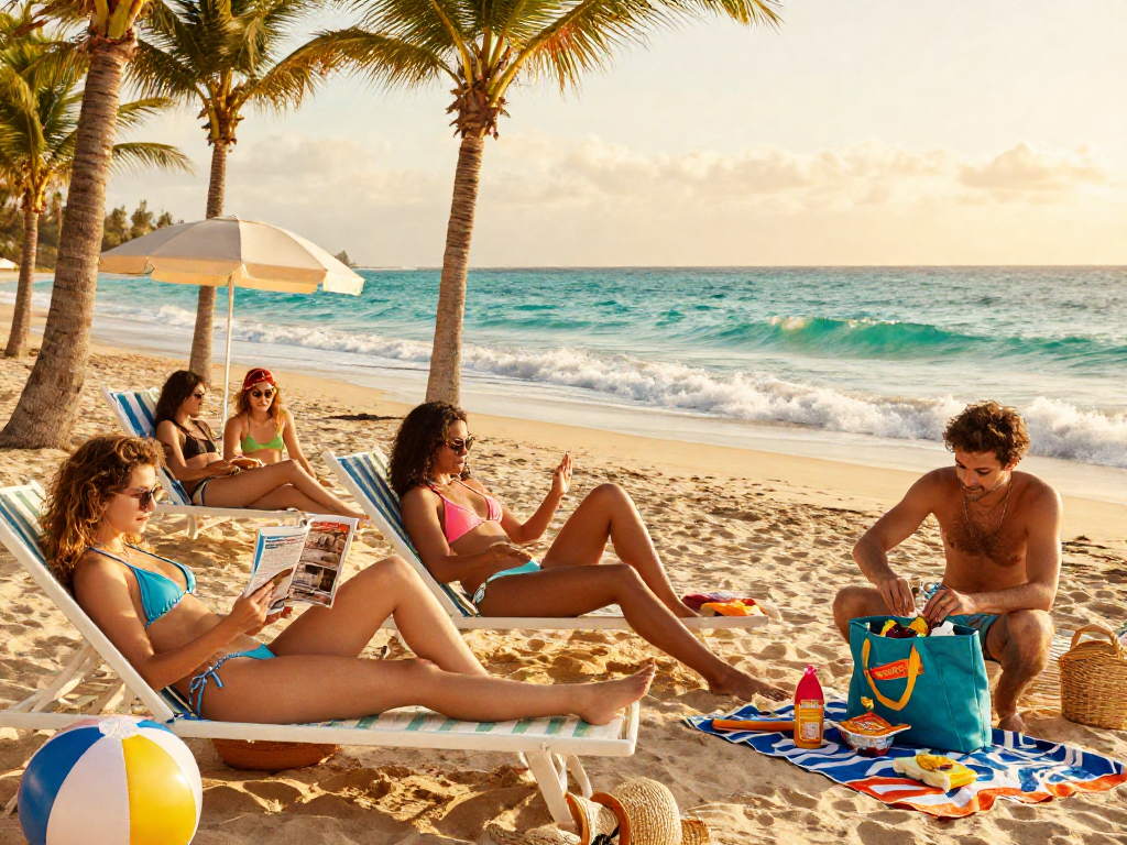 Friends enjoying a lively day at the beach in colorful bikinis, embodying the spirit of BIKINISLOT amidst summer fun.