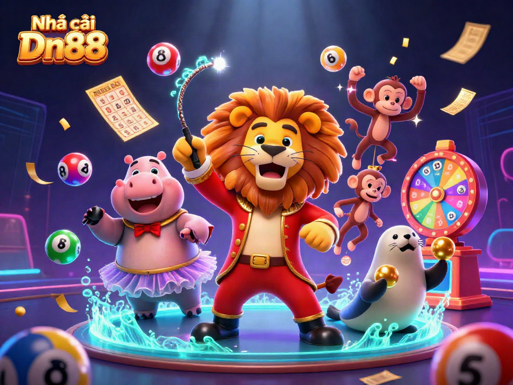 Engage with the thrilling world of Nhà cái Dn88 featuring dynamic lottery games and vibrant characters.