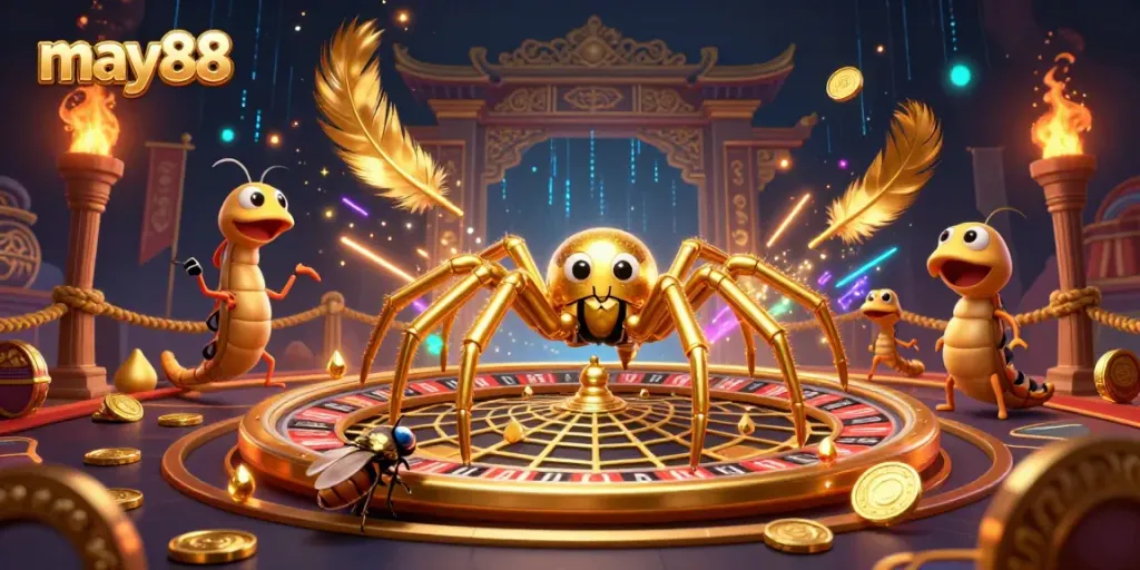 Experience thrilling bets at may88 in a vibrant casino scene with excitement and energy.