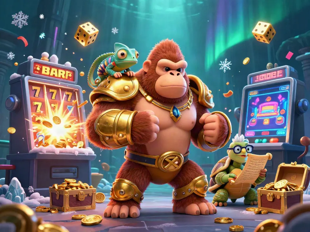 Experience the thrilling entertainment of AD88 with vibrant casino-themed elements and characters.