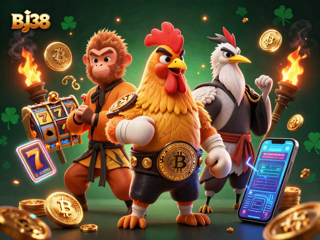 Place your bets with BJ38 on thrilling slots featuring vibrant jackpots and dynamic characters.