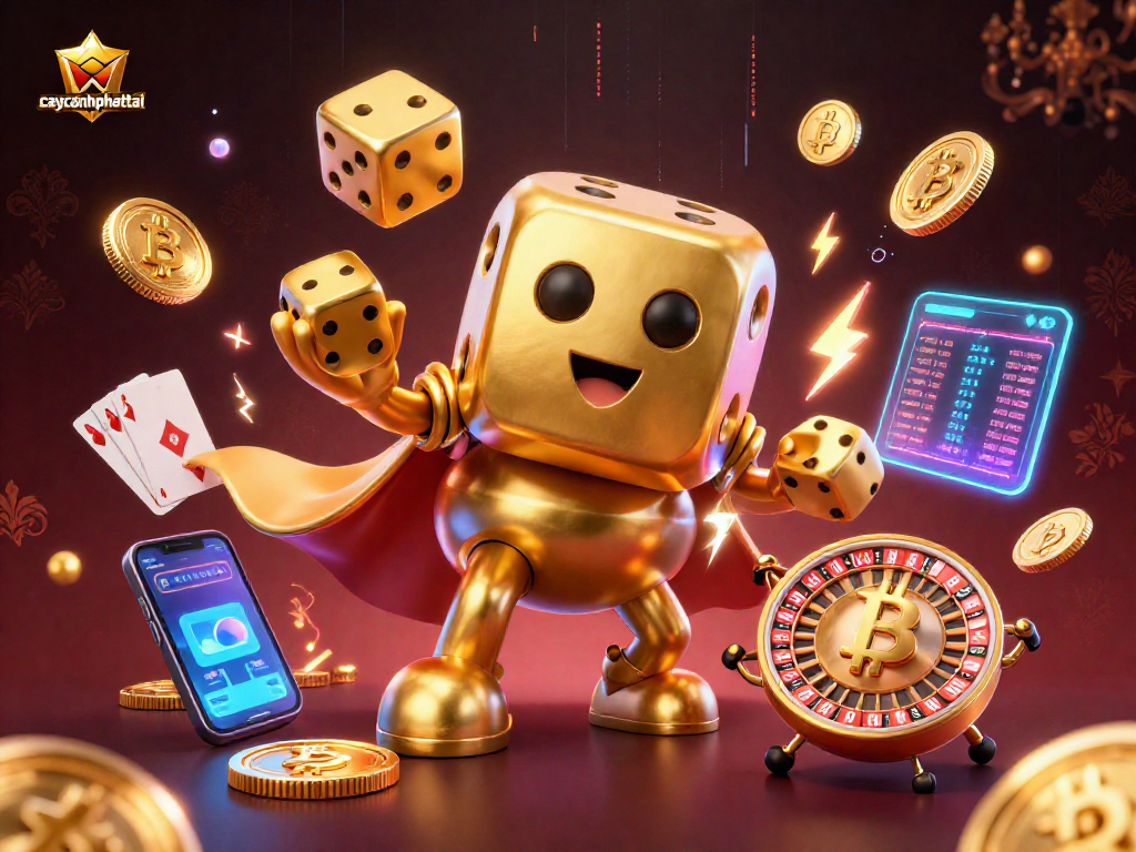 Engage with caycanhphattai through dynamic 3D illustration revealing exciting gaming elements.