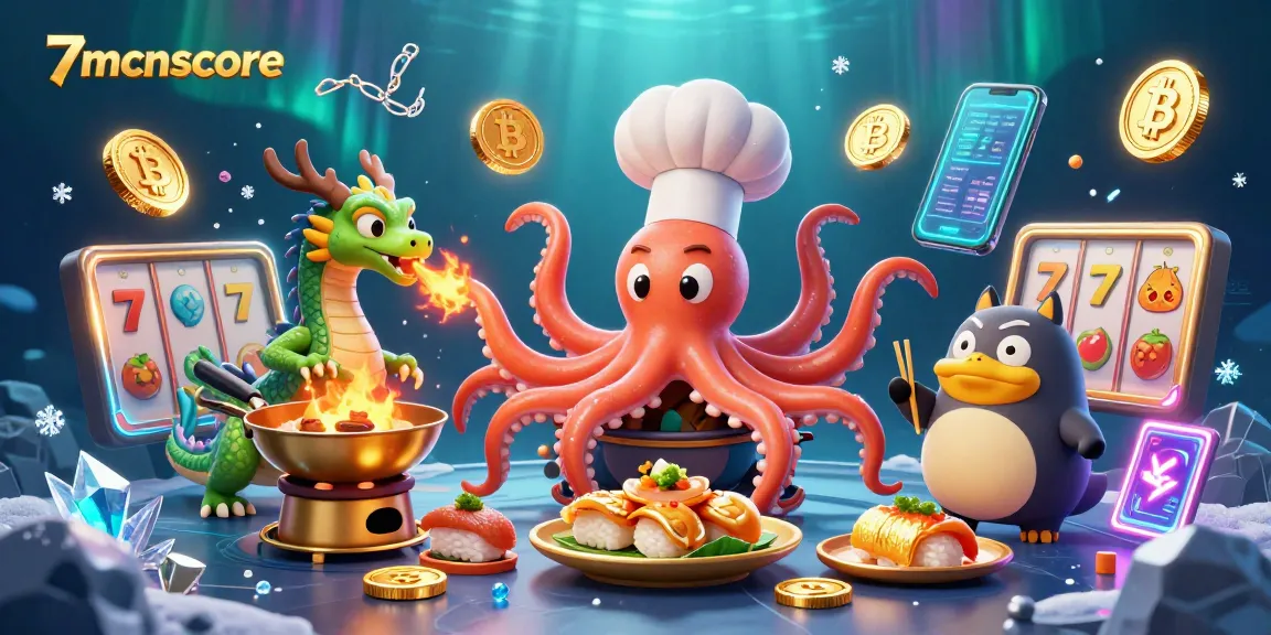 Experience gaming excitement with 7mcnscore in a vibrant underwater casino scene!