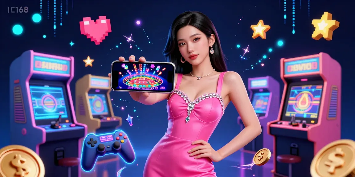 Engage in thrilling gaming action with c168's live dealer casino experience depicted in a vibrant 3D scene.