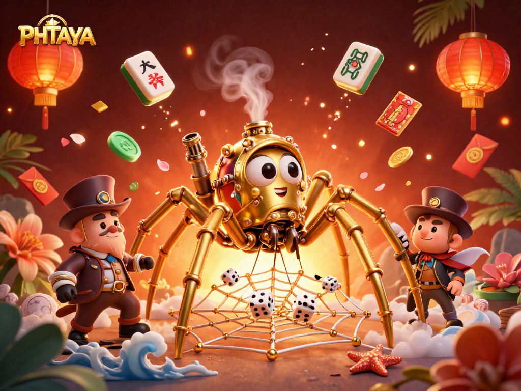PHTAYA engages players with a steampunk or whimsical digital casino adventure, capturing luck and excitement.