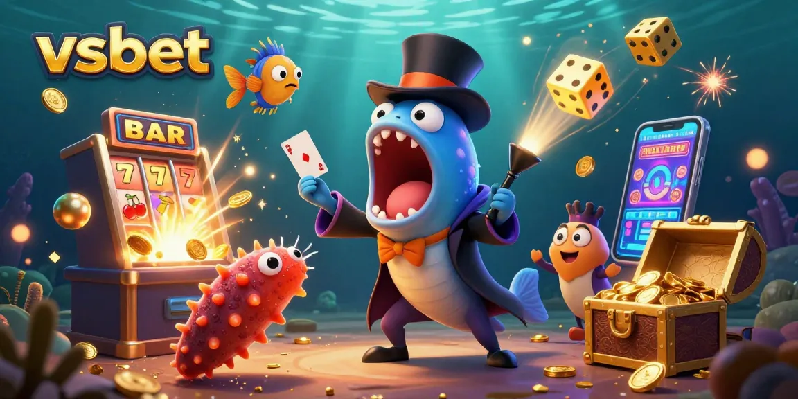Experience the excitement of vsbet with dynamic characters and vibrant casino elements in this stunning illustration.