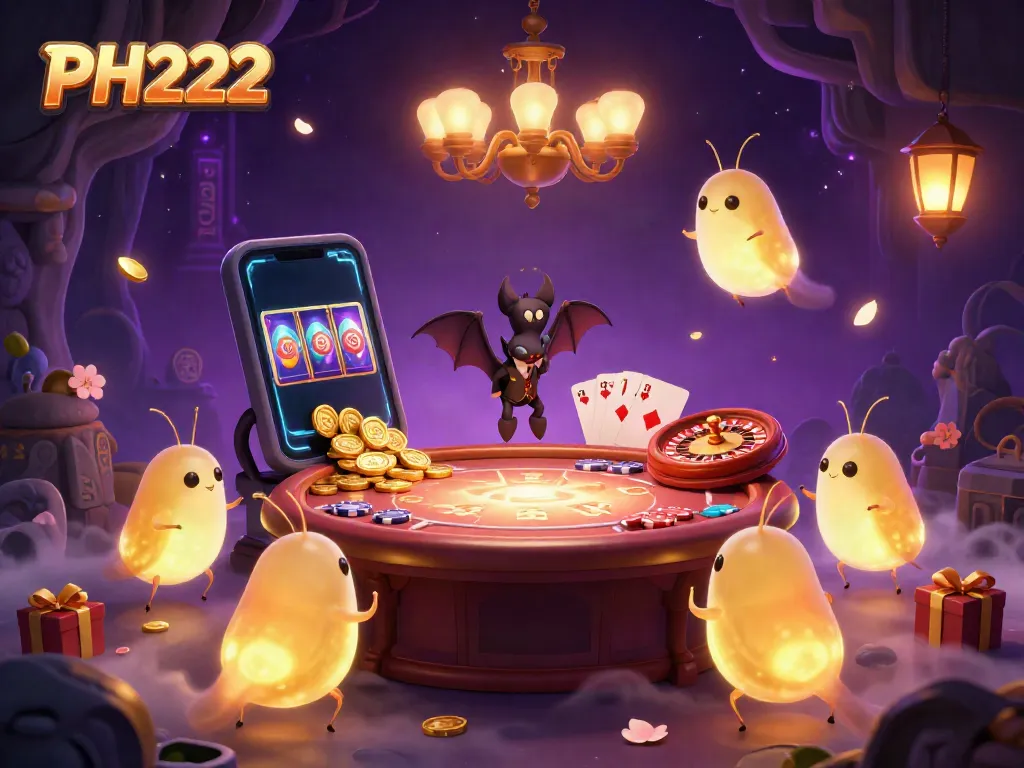 Join the fun at PH222 and experience the thrill of colorful slot games in a glowing cave casino.