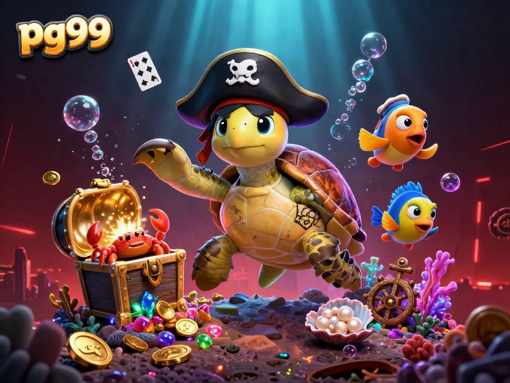 Engage in thrilling pg99 gameplay with vibrant underwater characters and casino elements.