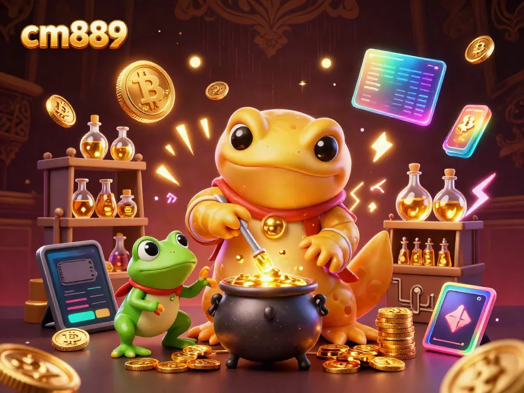 Engage with cm889’s vibrant 3D casino scene featuring alchemists transforming metals into gold.