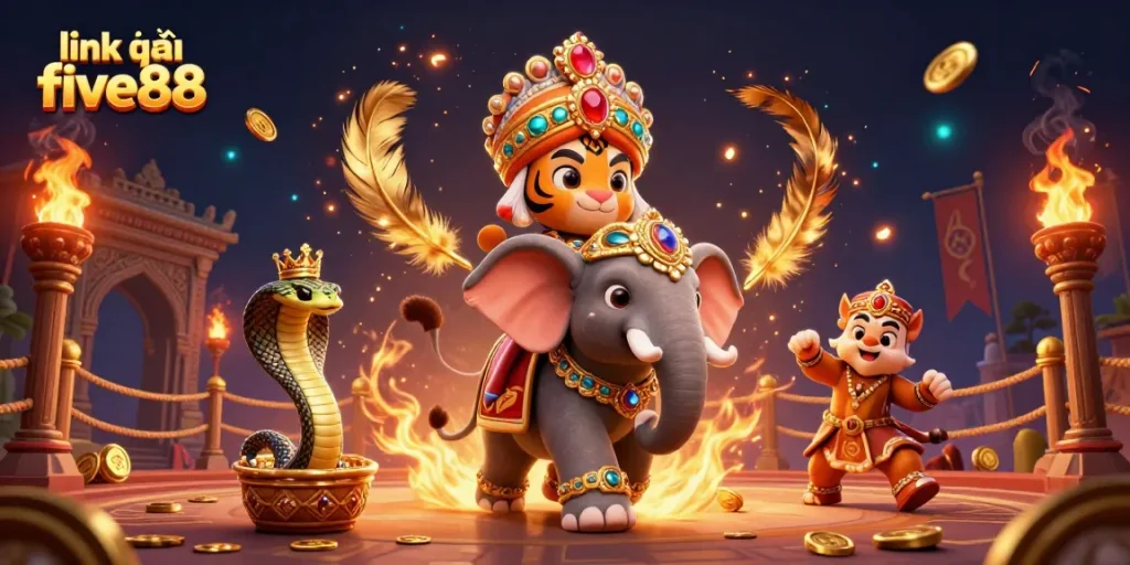 Experience thrilling gaming at link vào five88 with vibrant illustrations of exotic characters and rich casino elements.