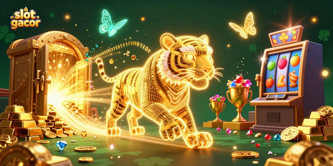 Slot gacor menawarkan pengalaman bermain yang menarik dengan simbol slot dan harta karun mengelilingi paduan energi.