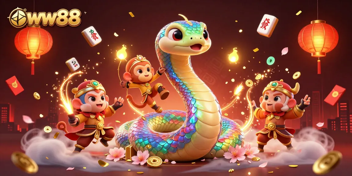 Engage with the thrilling activities of ww88 casino, showcasing a vibrant illustration full of animated characters and sparkling elements.