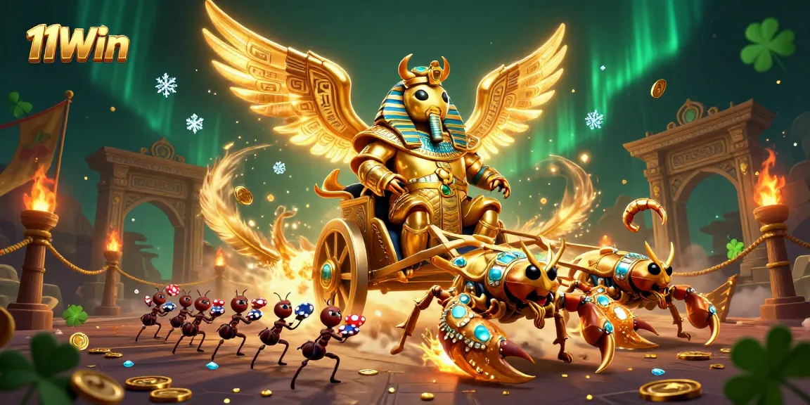 Experience thrilling gameplay with 11Win in a vibrant casino-themed digital illustration.