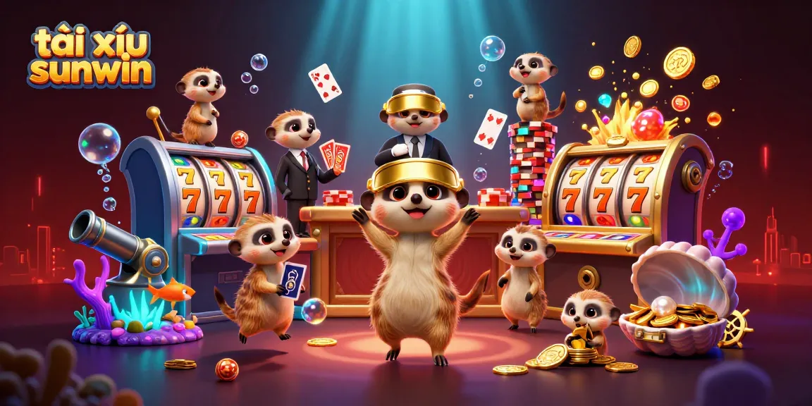 Experience the thrill at tài xỉu sunwin with meerkats running a vibrant casino.