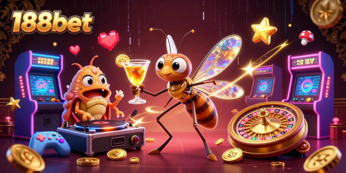 Engage with 188bet through vibrant 3D casino art featuring games, characters, and dynamic casino elements.