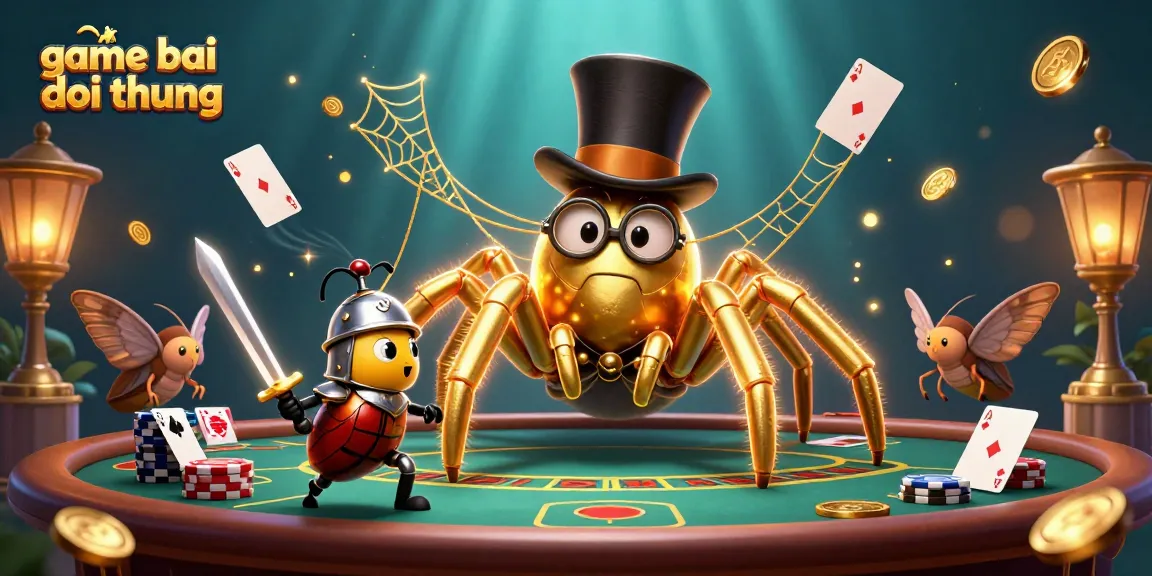 Experience the excitement of game bai doi thuong at a vibrant casino with dynamic poker elements and engaging characters.