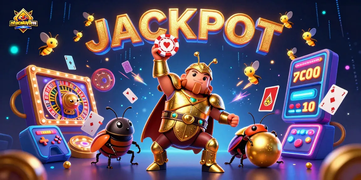 Experience exciting wins at nhacaiuytinne with vibrant cartoon characters celebrating at a casino-themed jackpot scene.