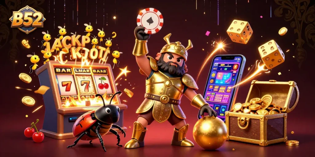 Join the excitement at B52, where winning is electrifying with golden jackpots and vibrant casino themes!