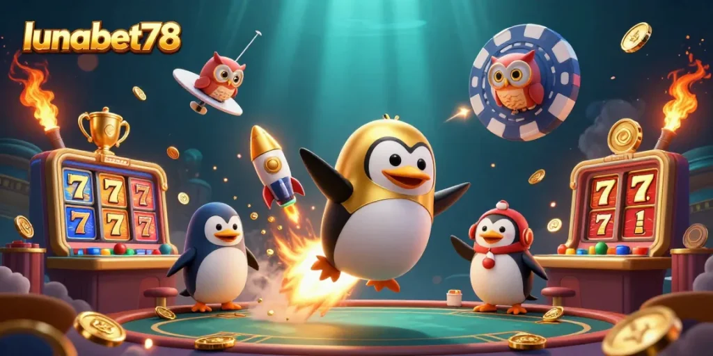 Menggali keseruan judi kasino dengan lunabet78, penguin emas beraksi di luar angkasa!