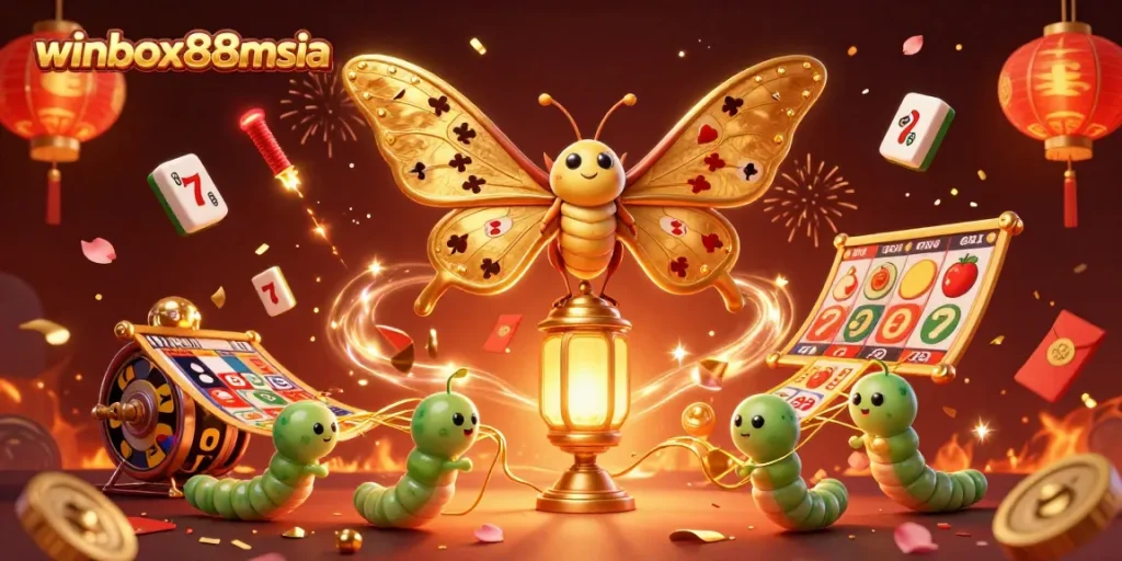Experience thrilling casino action at winbox88msia with an enchanting vibrant illustration showcasing engaging gambling themes.